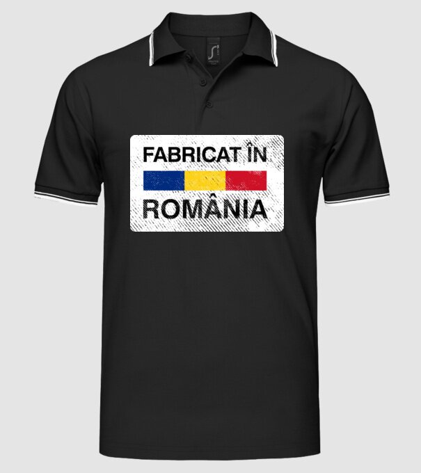 Fabricat în România model negru pe tricou