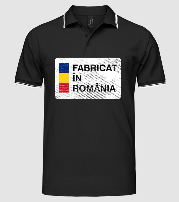 Fabricat în România model negru pe tricou