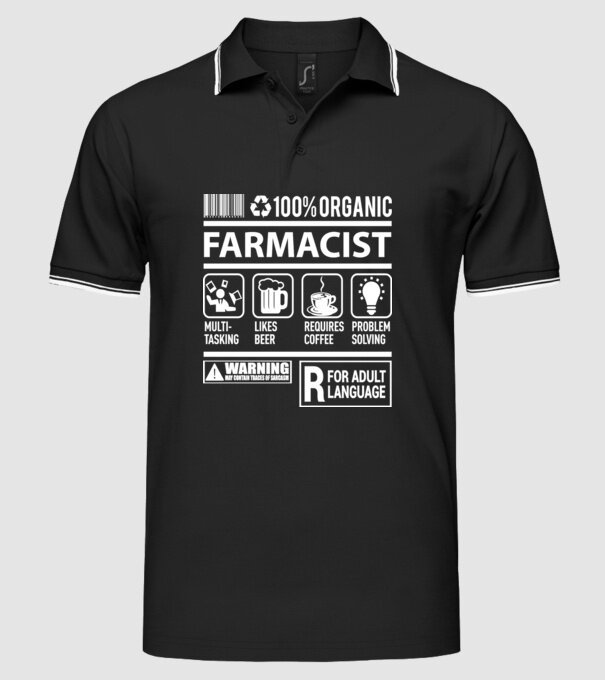 farmacist model negru pe tricou