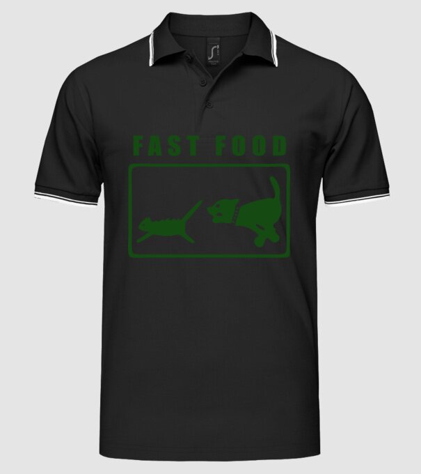 fast food model negru pe tricou