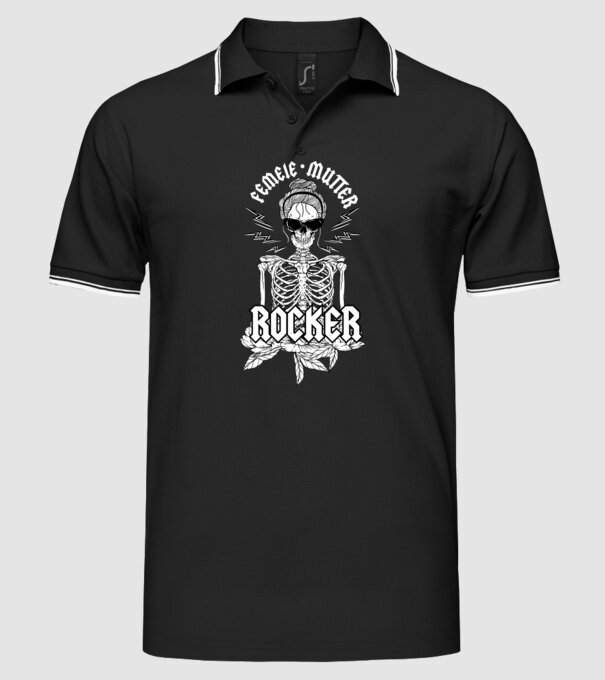 femeie - mutter - rocker model negru pe tricou