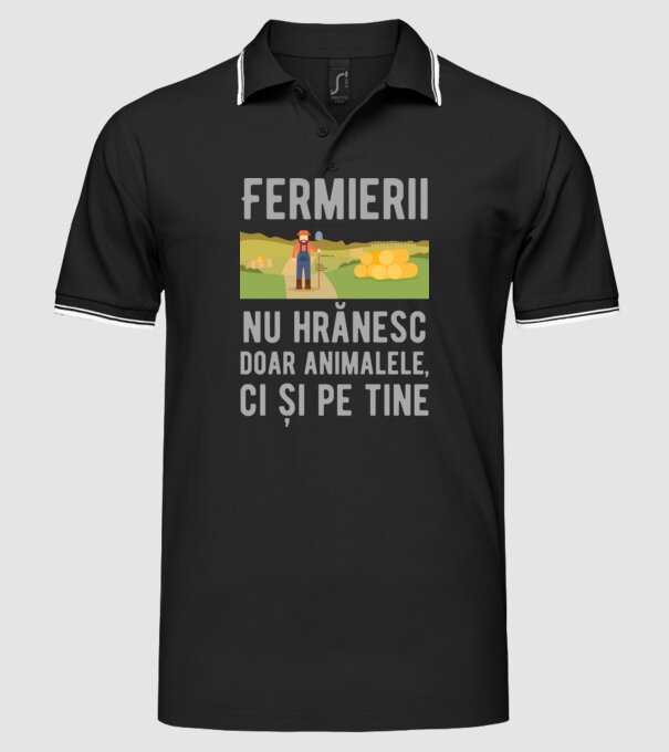 Fermierii nu hrănesc doar animalele, ci și pe tine model negru pe tricou