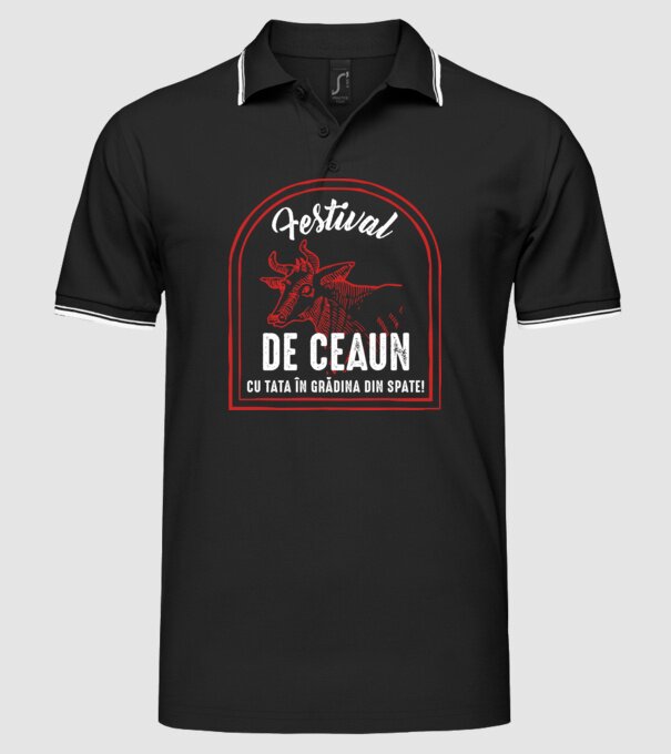 Festival de ceaun - cu tata în grădina din spate! model negru pe tricou