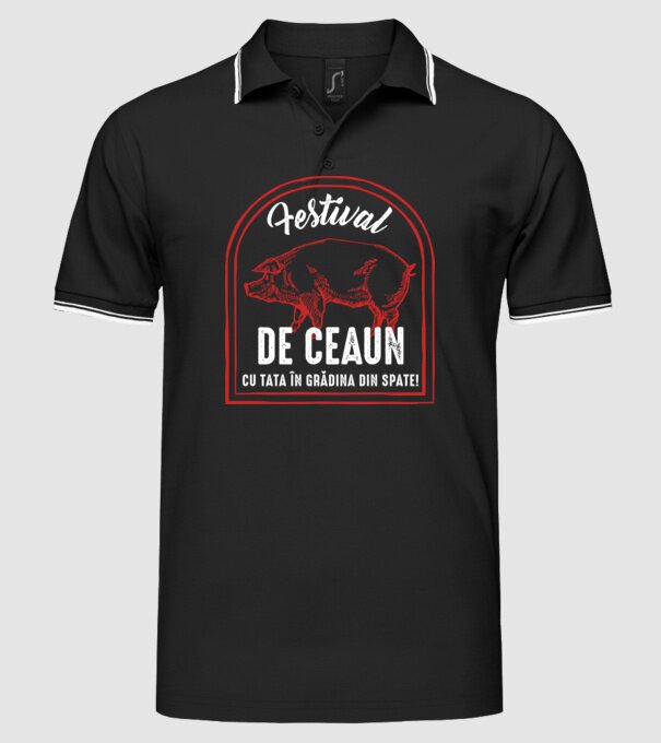 Festival de ceaun - cu tata în grădina din spate! model negru pe tricou