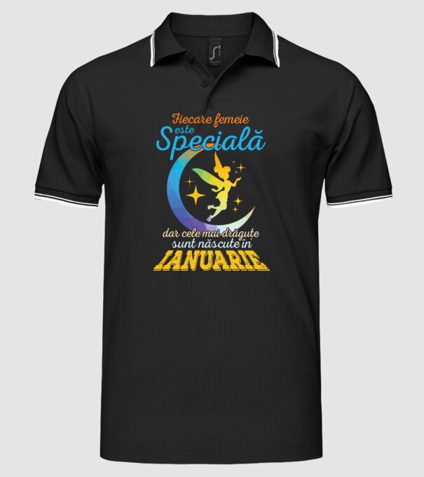 Fiecare femeie este specială, dar cele mai drăguțe sunt născute în ianuarie model negru pe tricou