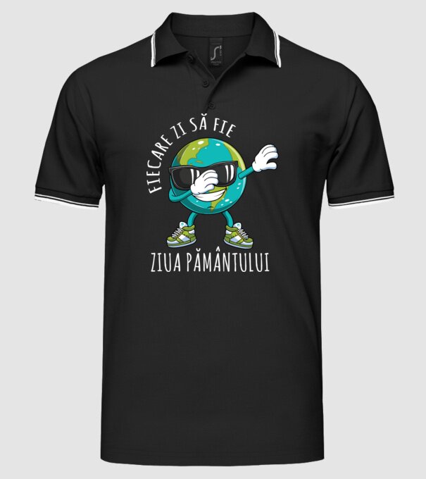 Fiecare zi să fie Ziua Pământului model negru pe tricou