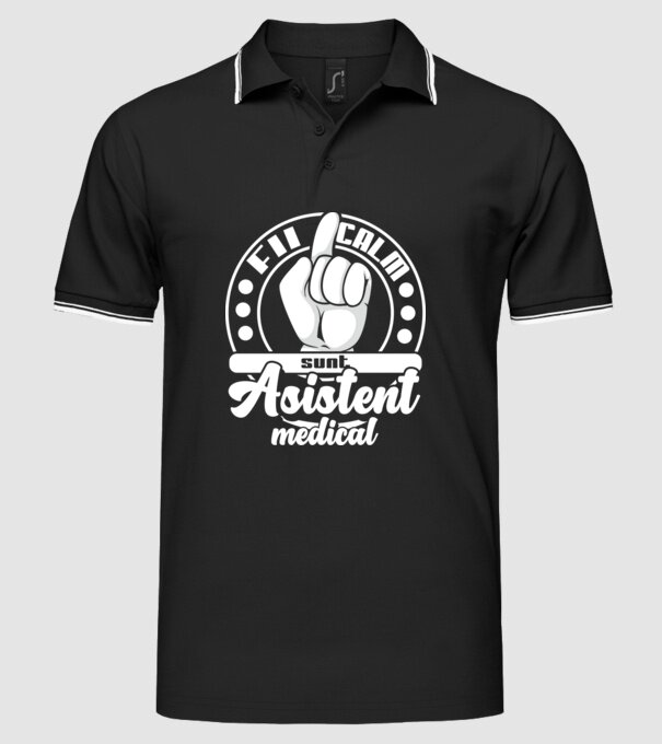 Fii calm... sunt asistent medical model negru pe tricou