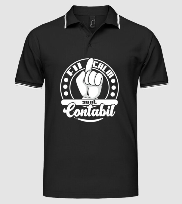 Fii calm... sunt contabil model negru pe tricou