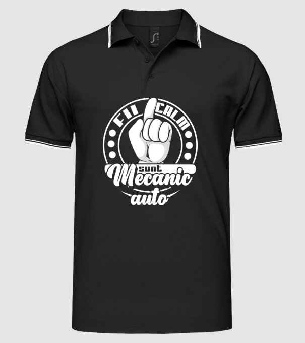 Fii calm... sunt mecanic auto model negru pe tricou