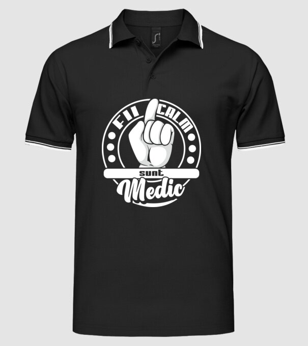 Fii calm... sunt medic model negru pe tricou
