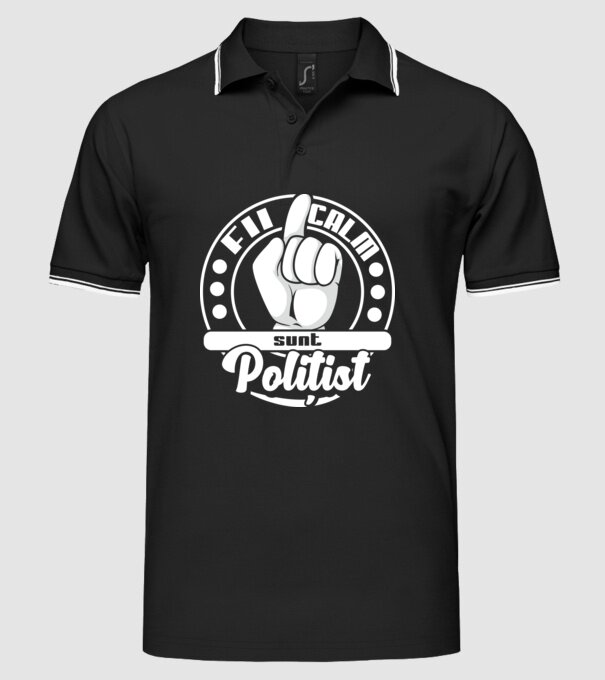 Fii calm.... sunt polițist model negru pe tricou