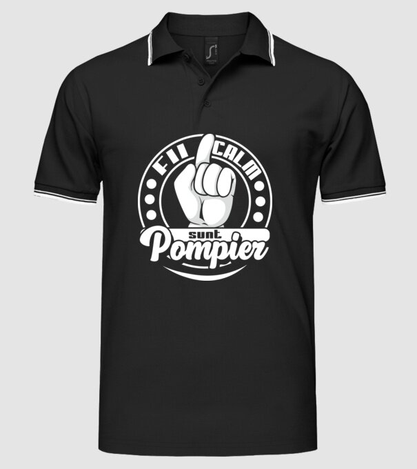 Fii calm... sunt pompier model negru pe tricou