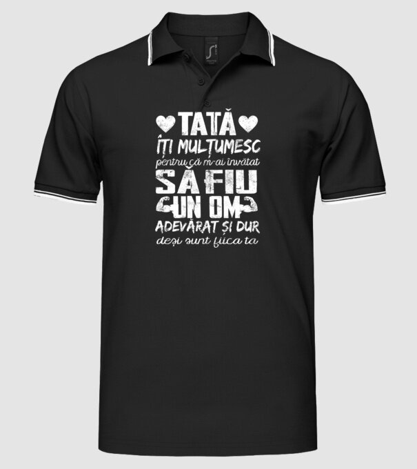 fiică crescută ca fiu Negru model negru pe tricou