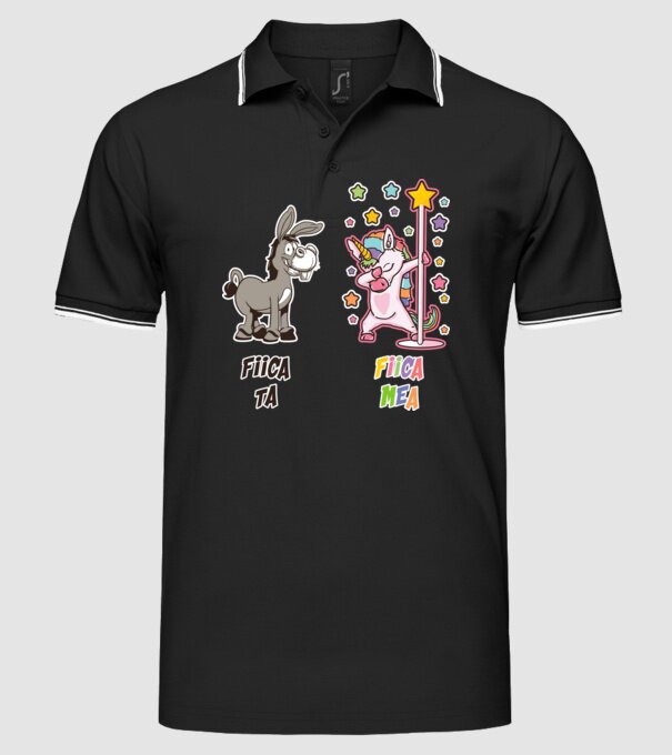 fiica ta - fiica mea model negru pe tricou