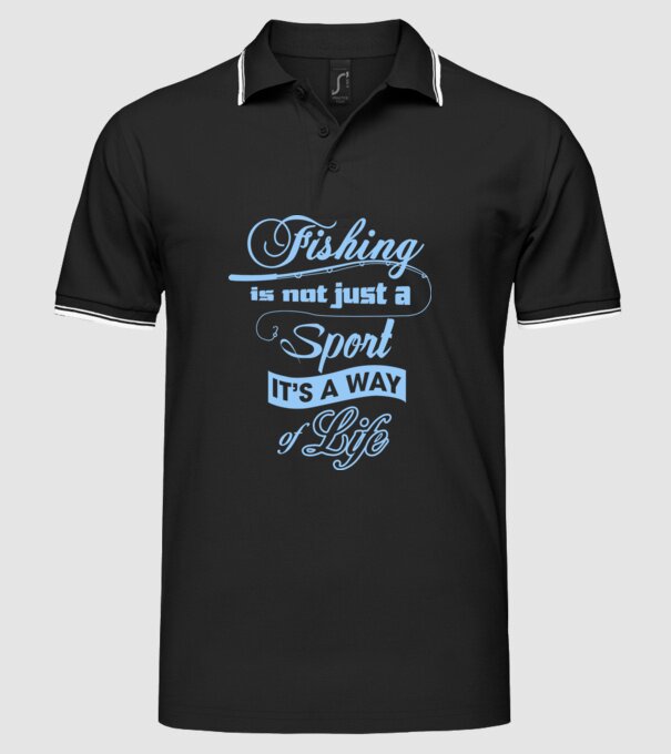 Fishing is not just a sport model negru pe tricou