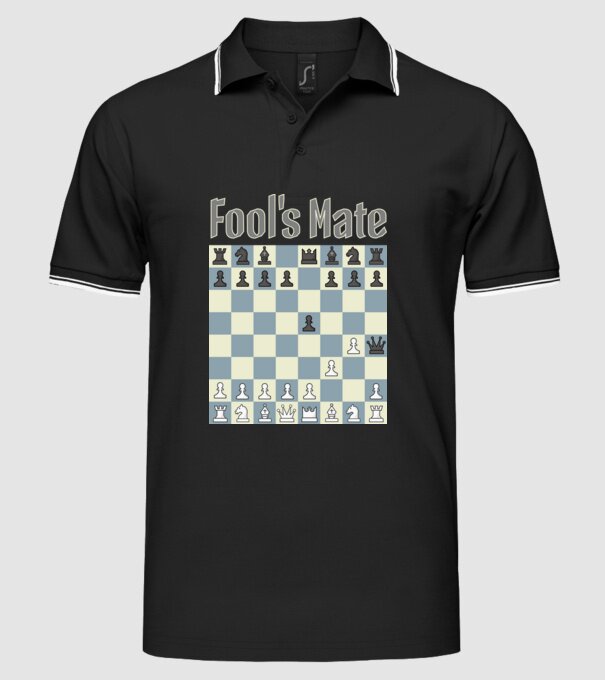 fool's mate model negru pe tricou