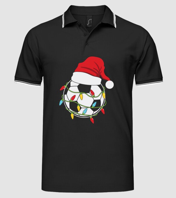 Football christmas model negru pe tricou