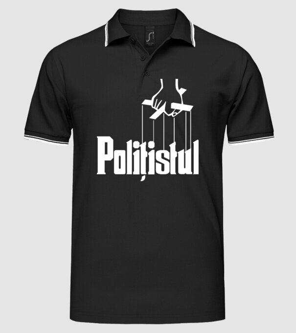Polițistul model negru pe tricou