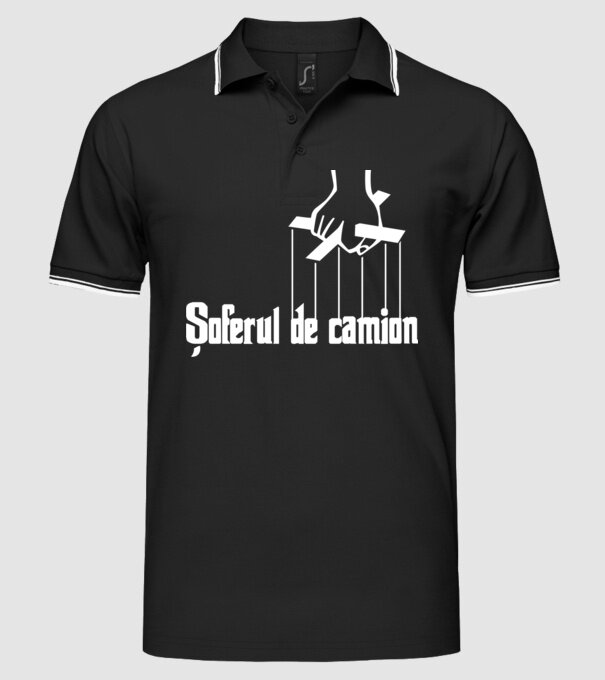 Șoferul de camion model negru pe tricou
