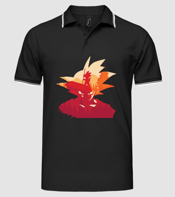 goku head model negru pe tricou