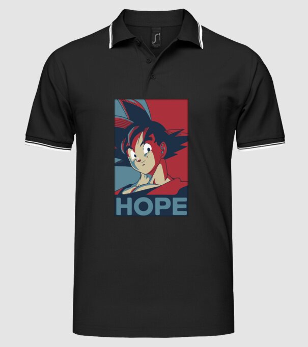 goku hope dragonball model negru pe tricou