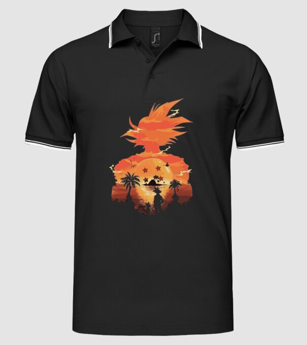 goku sunset 2 model negru pe tricou