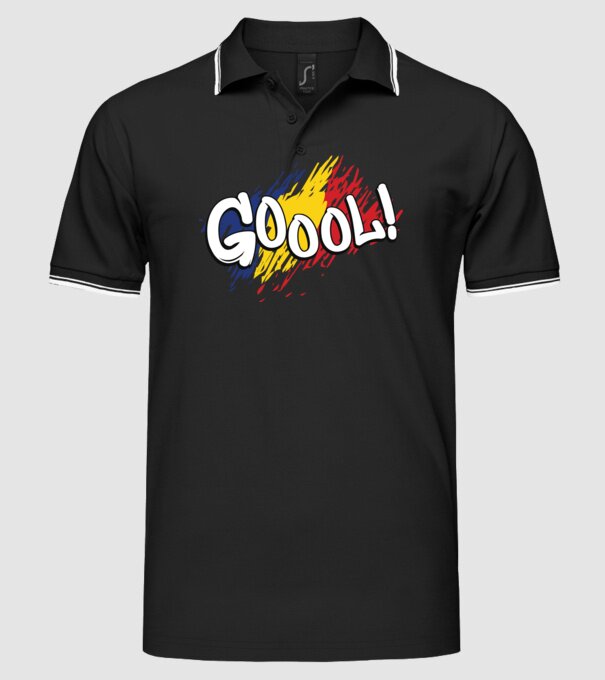 GOOOL model negru pe tricou