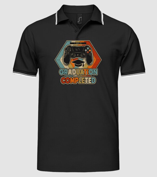 Graduation Completed model negru pe tricou
