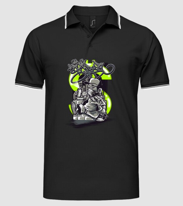 Graffiti model negru pe tricou