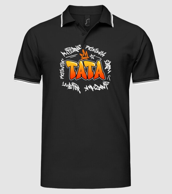 Graffiti apa fehér RO model negru pe tricou