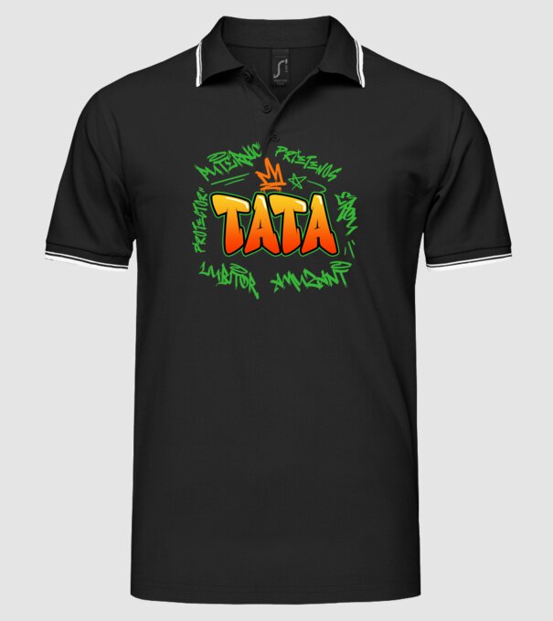 Graffiti tata model negru pe tricou