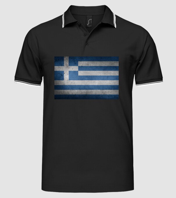 GREECE model negru pe tricou
