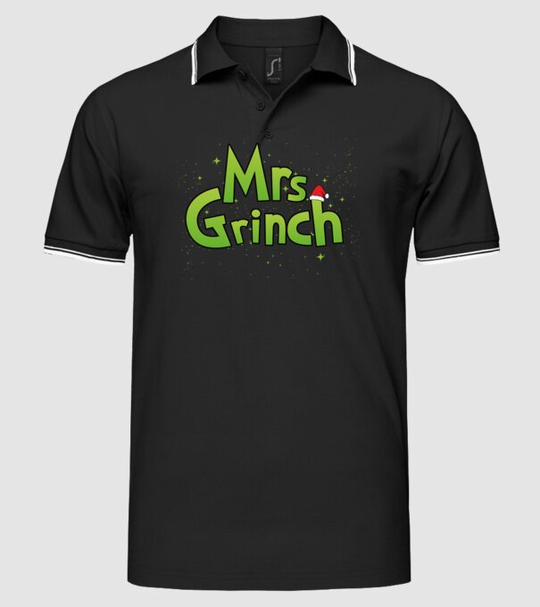 Grinch Family Mrs Grinch model negru pe tricou