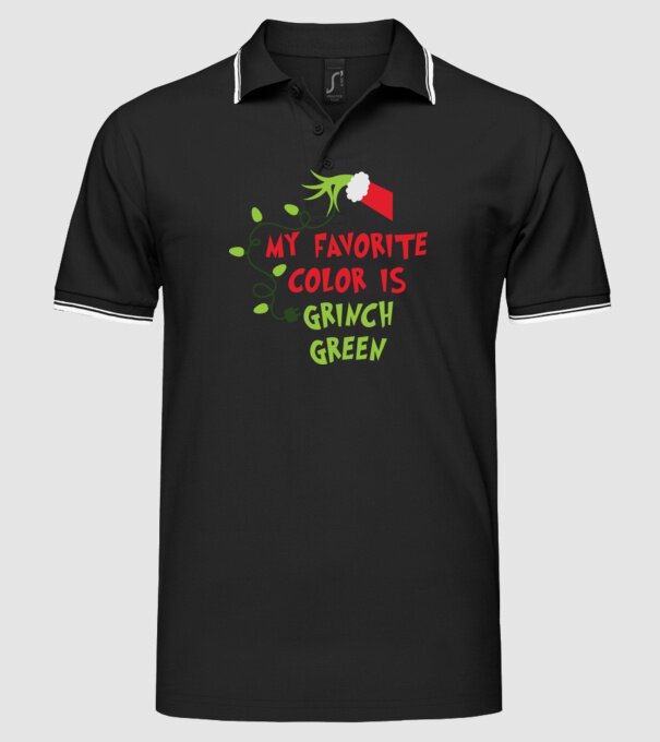 Grinch Green model negru pe tricou