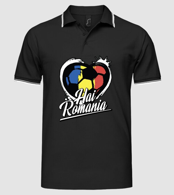 Hai romania heart model negru pe tricou