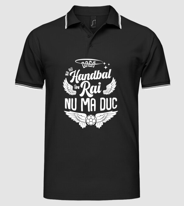 Handbal în Rai model negru pe tricou