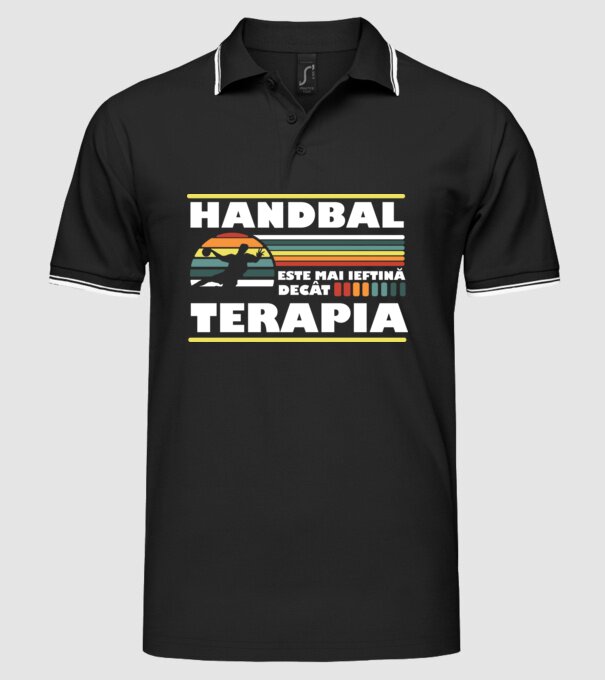 Handbal terapia model negru pe tricou