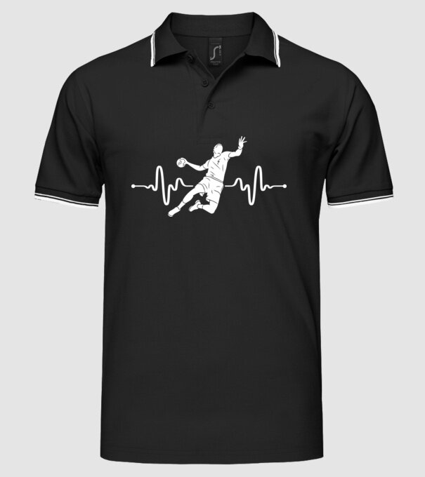 handball heartbeat model negru pe tricou