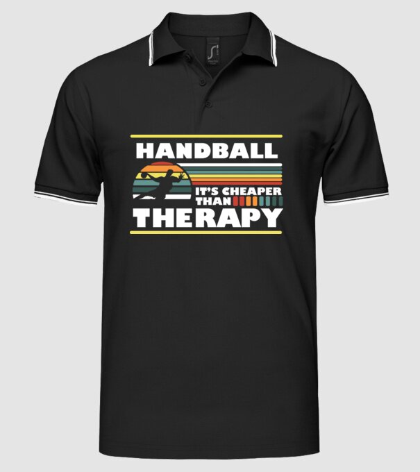 Handball therapy model negru pe tricou