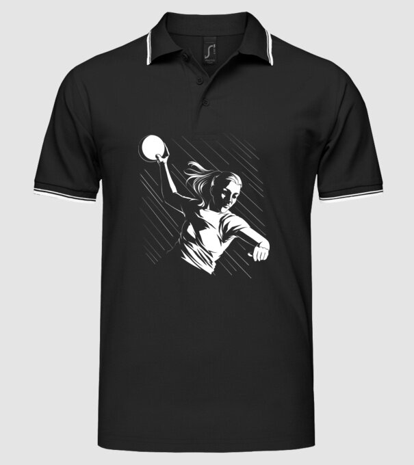 Handballer model negru pe tricou