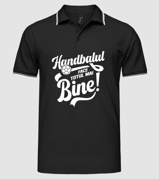 Handbalul face totul mai bine model negru pe tricou