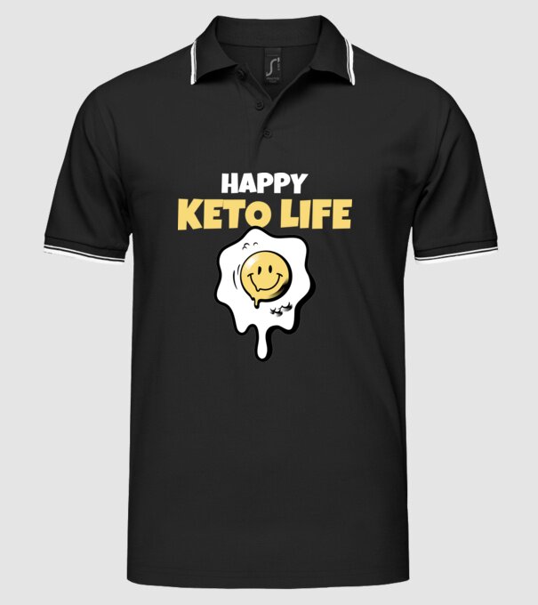 HAPPY KETO LIFE model negru pe tricou