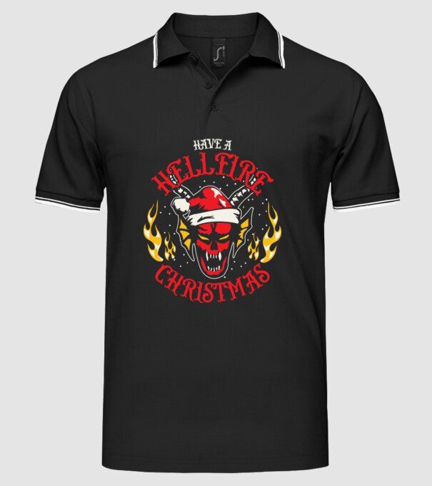 Hellfire Christmas model negru pe tricou