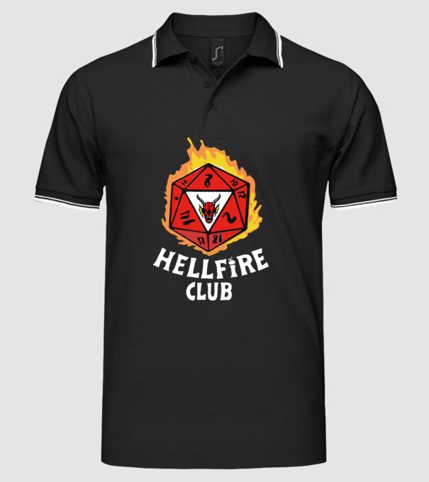 hellfire club roll dice model negru pe tricou