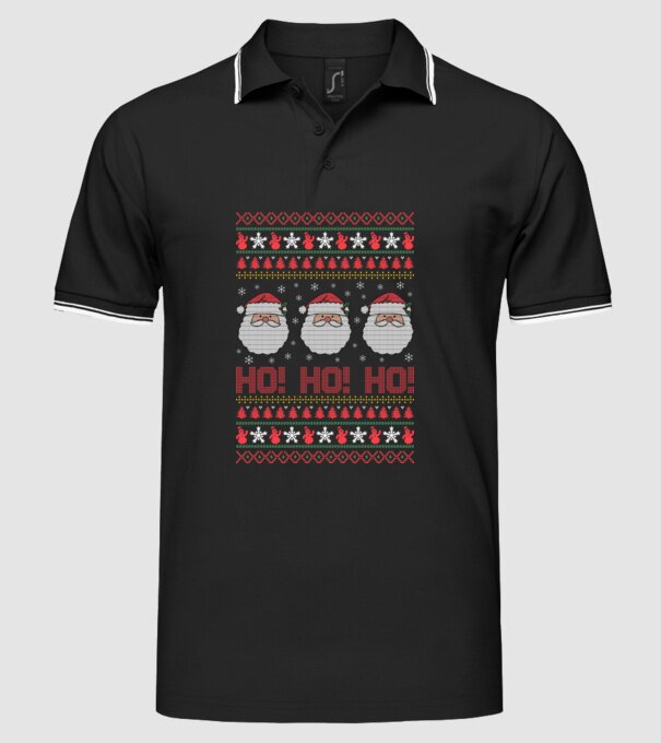 Ho-Ho-Ho model negru pe tricou