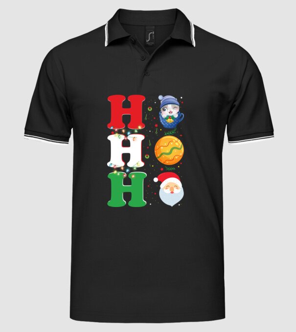 Ho-ho-ho christmas model negru pe tricou