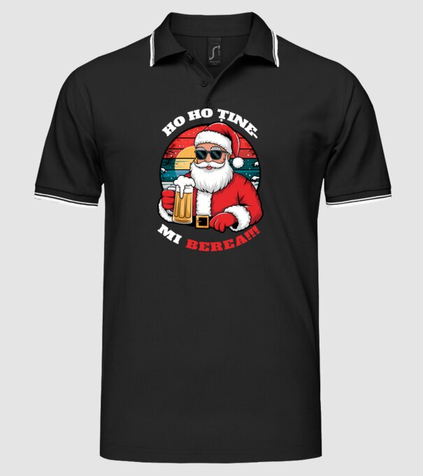Ho ho ține mi berea! Negru model negru pe tricou