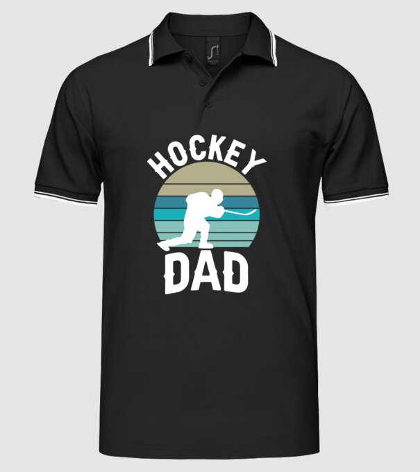 Hockey dad model negru pe tricou