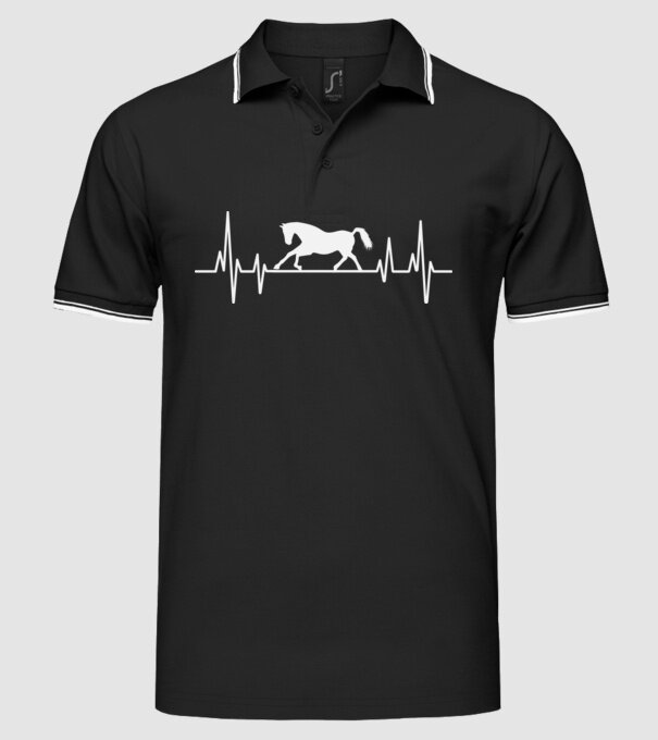 horse heartbeat model negru pe tricou