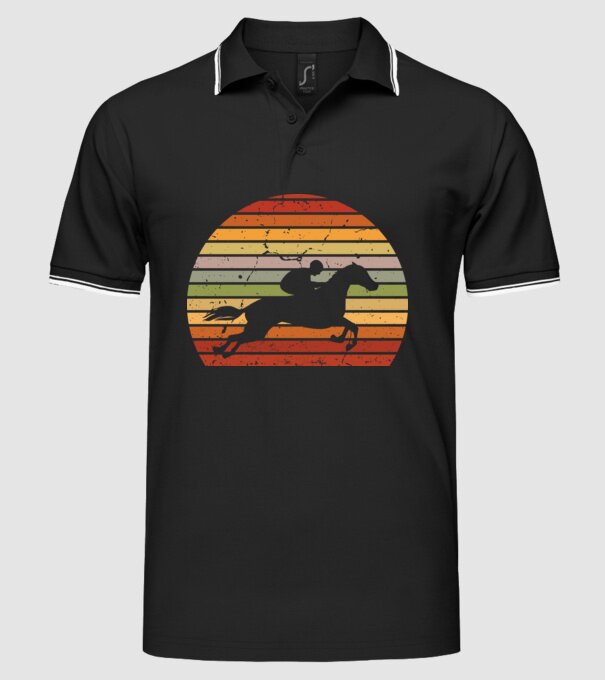 horse race model negru pe tricou